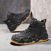 baratos Botas de caminhada-calçados esportivos masculinos bege de cano alto - botas táticas de caminhada duráveis para aventuras ao ar livre