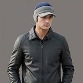 levne Pánské klobouky-Pánské Unisex Klobouk s klapkami na uši PLacatá čepice Zimní čepice Pletená čepice Zimní čepice Beanie Černá Námořnická modř Polyester Pletený Útulný Denní nošení Jdeme ven Barevné bloky Teplý