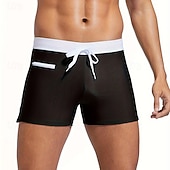 ieftine Costume de baie și pantaloni scurți de plajă-Bărbați Pantaloni Scurți de Înot Boxeri înot Costume de baie pentru costume de baie Mată Buzunar cu Fermoar Elastic Respirabil Pantaloni Surfing Bikini Scufundare Vară