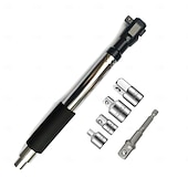 olcso Járműszolgáltatás-6 az 1-ben eltolt hosszabbítókulcs, elektromos racsnis kulcs levehető adapterrel, kompatibilis 1/2", 1/4" és 3/8" dugókulcsokkal, akkus ütvecsavarozó hosszabbító rúd autószerelő szerszámokhoz