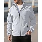 billige Basic gensere-Herre Genser Fleecegenser Genser med full glidelås Aprikos Svart Lilla Oransje lysegrå Opprett krage عادي Ta igjen glidelåsen Lomme Sport &amp; Utendørs Daglig Ferie Polyester Gatemote Grunnleggende