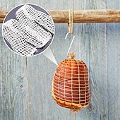 お買い得  肉調理用品-ハムネット ホワイト 3メートル ロール ローストネット 綿糸 肉ネット 伸縮性 ルーラデネット 調理アクセサリー 肉ネットロール 収納用 吊り下げ ベーキング 調理 ハム 肉 ソーセージ