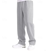 preiswerte Gerade Bein-Herren Jogginghose Jogginghose mit weitem Bein Hose Jogginghose mit offenem Saum Kordelzug Elastischer Bund Einfach Atmungsaktiv Volle Länge Lässig Täglich Sport im Freien Mode Basic Schwarz Rote