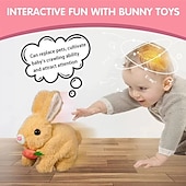 cheap Stuffed Animals-My Realistic Bunny Toy Interactive Electronic Pet Toys Bunnies can Hops Walks and Wiggles its EarsEaster Plush Stuffed Bunny Toy Educational Toys for Kids Christmas Gift