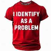  T-Shirt Grafica Divertente e Sarcastica da Uomo 'Mi Identifico Come un Problema' a Maniche Corte
