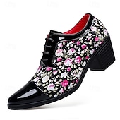 abordables Chaussures Déclaration-Chaussures à talons hauts noires à motif floral pour homme – Design élégant et tendance, parfaites pour les événements formels, les tenues tendance et les sorties en soirée