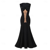 Недорогие Соревновательная одежда-Женское платье для бальных танцев, черное, со шнуровкой и сетчатым эффектом спереди, элегантное, для выступлений в стиле танго, румбы и вальса