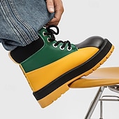 economico Stivali da lavoro-stivali sportivi da uomo neri e rossi: contrasto di colori audace, design ad alte prestazioni, perfetti per gli sport invernali e le attività all'aperto