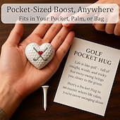 voordelige Beelden-Golfzakknuffel, inspirerend golfcadeau met bemoedigende tekstkaart, klein cadeautje voor golfliefhebbers, motiverende golfbalmarker, attent golfcadeau voor mannen en vrouwen