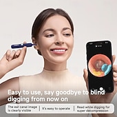 Недорогие Бытовая техника-Подарочный набор для чистки ушей First Choice Earsight Plus E33R с гибким инструментом для удаления ушной серы, беспроводной камерой и функцией визуальной очистки ушей с подарочной сумкой