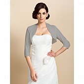 コート/ジャケット シフォン ウェディング/パーティーイブニング ウェディングラップ/ボレロ ドレーピング/単色 インパクトを与えるドレス お買い得  ウェデイングラップ-コート/ジャケット シフォン ウェディング/パーティーイブニング ウェディングラップ/ボレロ ドレーピング/単色 インパクトを与えるドレス