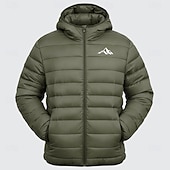 economico giacche e cappotti grafici da uomo-Per uomo Grafico Montagna Cappotto Invernale Giacca Piumino Giacca imbottita Calore Termico Impermeabile alla pioggia Leggero Casual All'aperto Quotidiano Giacca imbottita trapuntata con cappuccio