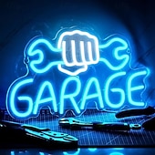 Недорогие Декоративные огни-1 шт. инструмент для ремонта гаража, светодиодный акриловый настенный светильник в форме щита, неоновый светильник, атмосферный светильник в форме гаечного ключа, декоративный светильник с USB-блоком