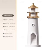 cheap Room Decor Lights-Moon Lamp Projection Lighthouse Lamps Night Light Remote Control Bluetooth Music Motion Ambient Lights Xmas Birthday Valentine's Day Gift