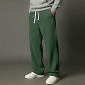 رخيصةأون ساق مستقيم-رجالي بنطلونات بنطال واسع الساق بنطلون مضلع السراويل الفضفاضة بنطال رياضي مفتوح من الأسفل رباط مرونة الخصر سهل رطوبة فتل متنفس مكتمل الطول الأماكن المفتوحة رياضة في الهواء الطلق فضفاض