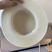 Χαμηλού Κόστους Καπέλα Γιορτής-Καπέλα Πολυεστέρας Άχυρο Ψάθινο καπέλο Καπέλο ηλίου Γάμου Αργίες Πάρτι Τσαγιού Ιπποδρομία κοκτέιλ Κομψό Βίντατζ Αντιηλιακή Προστασία Με Κορδέλες Ακουστικό Καπέλα