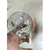 abordables Ornements-Ornements transparents d&#039;oiseaux de la nature, décorations de sapin de Noël avec cardinal, boules de Noël en plastique transparent, décorations de fêtes, décorations intérieures et extérieures pour sapin de Noël, cadeaux commémoratifs