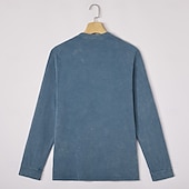 voordelige Casual Henley-T-shirt-Voor heren Henley-shirt Overhemd van 100% katoen met zure wassing T-shirt T-shirt Lange mouw Wijnoogst Effen kleur Retro vintage Casual Vintagestijl Kledingstuk geverfd gewassen Henley Casual Lente