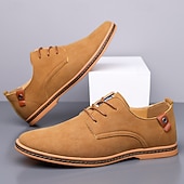 abordables Occasionnel-Homme Basket Chaussures de confort Marche Occasionnel Quotidien Soirée &amp; Fête Daim Chaud À lacets Brun foncé Noir Jaune Été Printemps