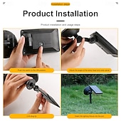 abordables Luces de paisaje-Luces solares para árboles, focos exteriores, apliques impermeables para exteriores, iluminación de patios y jardines, luces solares de atardecer, luces navideñas para el hogar, patio, garaje, césped