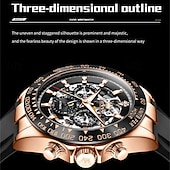 cheap Mechanical Watches-The New Olevs Silicone Men'S Business Watch With Luminous Calendar And Moon Phase Display A Multi-Functional Fully Automatic Mechanical Watch Is A Fashionable Casual Waterproof Sports Wristwatch