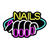 Недорогие Декоративные огни-1 шт., розовый светильник для ногтей в виде букв для девочек, неоновый декоративный настенный светильник для салона красоты, светильник для спальни, USB-питание, регулируемая яркость