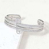 ieftine Brățări-Zirconiu mismatched Forma alfabetului Modă Personalizat La modă Crom Bijuterii brățară Argintiu / Auriu Pentru Nuntă Petrecere Logodnă Bal