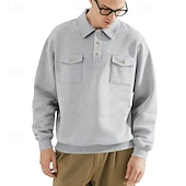 abordables Sudaderas Básicas_-Hombre Sudadera Gris Claro Diseño Plano Bolsillo Diario Deporte Festivos Poliéster Ropa de calle Básico Casual Primavera &amp; Otoño Ropa Sudaderas con capucha Sudaderas Manga Larga