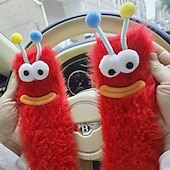 billiga Hemma kläder-Unika och roliga fula strumpor, fluffiga monsterstrumpor för kvinnor, mjuka plyschiga vinterstrumpor med aliendesign och 3D-ögon och leende, mysiga, pälsiga tofflor för hemmet eller present