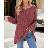 halpa Naisten Yksinkertaiset Paidat-Naisten Pusero Yhtenäinen väri Tyylikäs Vapaa-aika Pitkähihainen Tiukka pyöreä kaula-aukko Tavalliset topit Päivittäin Rypytetty Ruohonvihreä Musta Punastuvan vaaleanpunainen Viini Sininen Kevät