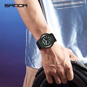 abordables Montres à quartz-Montre à quartz pour femmes et hommes SANDA grand cadran montre de sport à la mode montre lumineuse étanche en silicone