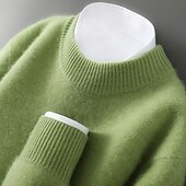 cheap Men's Wool Sweater-Men's Premium Pure Wool Cashmere Crewneck Sweater Classic Knit Pullover Jumper Soft Warm Breathable