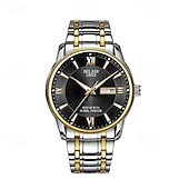 abordables Montres à quartz-La nouvelle montre pour hommes au cadran romain Deblve à la mode et tendance avec bracelet en alliage calendrier lumineux et affichage du jour. C'est un choix idéal pour une vie simple décontractée