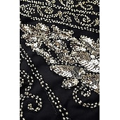 tanie Sukienki z lat 20-tych-Zestaw Retro / vintage Ryczące 20s 1920 roku Do kolan Sukienka w stylu lat 20-tych Sukienka koktajlowa Wymyślny kostium z akcesoriami Krótkie rękawy Wielki Gatsby Dziewczyna podlotek Cekiny Frędzel W