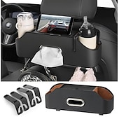 cheap Vehicle Service-3-in-1 Car Backseat Organizer with Tissue Box &amp; Cup Holder Multifunctional Storage Bag for Vehicle Seat, Keep Your Car Neat and Tidy