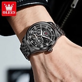halpa Mekaaniset kellot-OLEVS 7076 Miehen Automaattinen Kello Muodikas Tyhjennetty Mekaaninen Kello Valentine's Day Lahja miehille Vedenkestävä Ruostumattomasta Teräksestä Ranneke Roomalainen Mitta Käsikello
