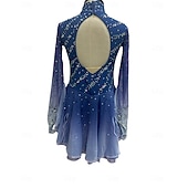 halpa Taitoluistelupuvut-taitoluisteluasut aikuisille ja lapsille räätälöidyt sininen elastaaniverkko luokittelu esitysasut kilpailutreenin tekojalokivi naisten hameet esiintymisasut