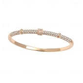 cheap Bracelets-Cubic Zirconia Geometrical Drop Fashion Personalized Simple Trendy Chrome Bracelet Jewelry Silver / Golden For Wedding Party Engagement Prom