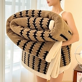 economico Coperte e plaid-Coperta multifunzionale calda in flanella, doppio strato spesso, coperta in pile sherpa cationico in taffetà per divano letto invernale, coperta accogliente per ufficio
