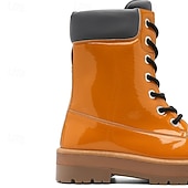 economico Stivali da lavoro-stivali da lavoro impermeabili arancioni da uomo: design robusto con supporto alto per la caviglia, ideali per lavori all'aperto e uso intensivo