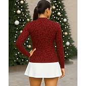 Недорогие Женская рубашка-Жен. Богемный Теннисная рубашка Спортивный топ Стильные Рисунок Эластичный Впитывает пот и влагу Дышащий Теннис Пиклбол Бег Верхняя часть Красный Теннисная одежда