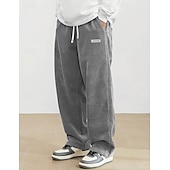 ieftine Picior drept-Bărbați Pantaloni Pantaloni Corduroy Pantaloni largi Pantaloni casual Pantaloni de sport cu picior drept Cordon Talie elastică Culoare solidă Confort Lungime totală Zilnic Casă În aer liber Modă Șic