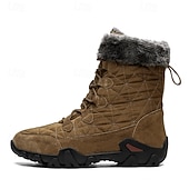 cheap Winter &amp; Snow Boots-Tan Suede Men's Winter Boots with Fur Lining – Warm and Durable Footwear for Snowy Adventures and Outdoor Holiday Activities