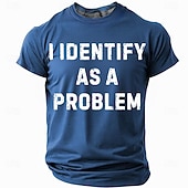  T-Shirt Grafica Divertente e Sarcastica da Uomo 'Mi Identifico Come un Problema' a Maniche Corte