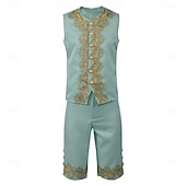 cheap Outfits-Rococo Baroque Victorian Outfits Fancy Dress Men's Royal Halloween Carnival Performance Party Masquerade Adults' Coat Pants Collar All Seasons