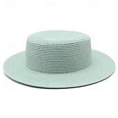 economico Cappelli da Festa-Cappelli Poliestere Cappello di paglia Matrimonio Ferie Tè Corsa di Cavalli Cocktail Vintage Protezione Solare Con Giunzione Copricapo Copricapo
