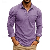 Herre Golf skjorte Golf poloskjorter Arbeid Avslappet Knaphul Langermet Grunnleggende Moderne عادي Lomme Knapper Vår Høst Normal Dyp Grønn Svart Rosa Lys Grønn Mørkeblå Blå Golf skjorte billige Klassisk poloskjorte for menn-Herre Golf skjorte Golf poloskjorter Arbeid Avslappet Knaphul Langermet Grunnleggende Moderne عادي Lomme Knapper Vår Høst Normal Dyp Grønn Svart Rosa Lys Grønn Mørkeblå Blå Golf skjorte