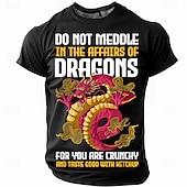 Недорогие Мужские забавные футболки-Мужская графическая футболка с изображением дракона смешная «Не лезь в дела драконов» - интересная цитата с кетчупом короткий рукав
