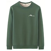 baratos Moletom &amp; Suéter-Homens Cor Sólida Moletom de lã Lounge Top Outono/Inverno Grossa Manga Longa Roupa Esportiva A Prova de Vento Quente Academia Equitação Corrida Exercite-se Ioga Preto Branco Amarelo Roupa de esporte