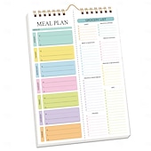 halpa Kodin tarvikkeet-ateriasuunnitteluvihko 8,5x5,8 tuumaa, 52 arkkia magneettinen, kaksoiskierteinen ateria &amp;ruokalista, seinälle kiinnitettävä ruokalistasuunnittelija päivittäiseen käyttöön &amp;viikkosuunnitelma
